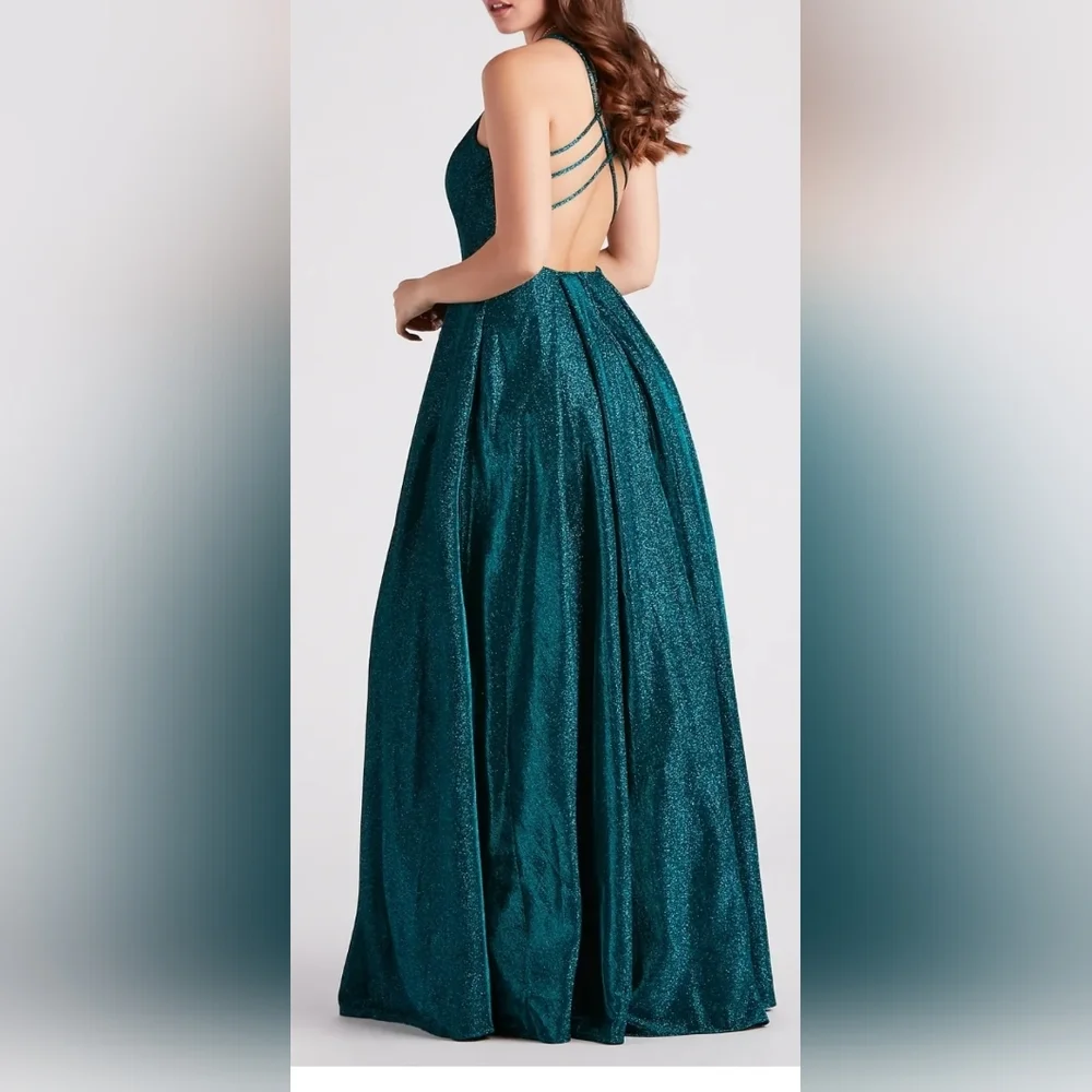 Windsor Emerald Margie Glitter A-Line Ball Gown Sz 5/6 - Picture 4 of 7